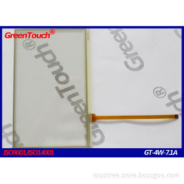 High Accuracy 7.1 Inch Four Wire Resistive Touch Screen for GPS Display